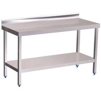 Mesa inox. Mural con entrepaño