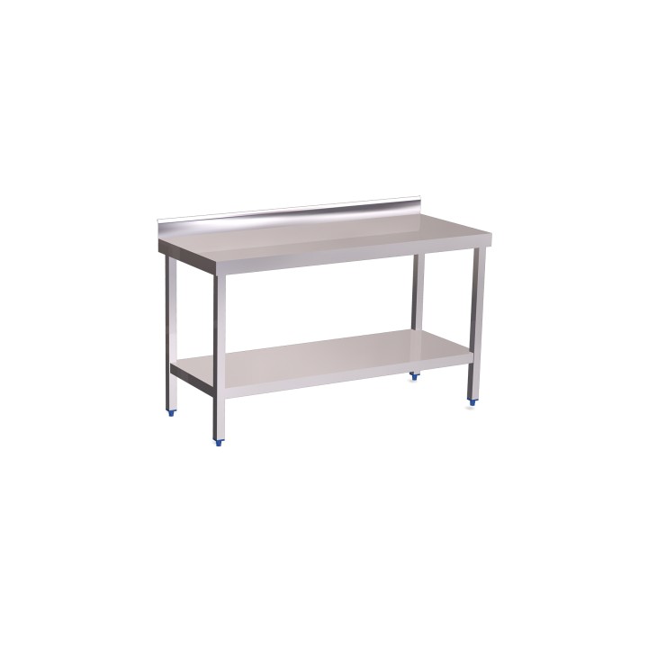 Mesa inox. Mural con entrepaño