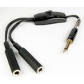 Adaptador fuente doble con doble jack
