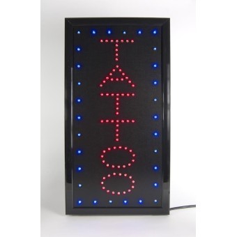 Letrero luminoso tattoo vertical