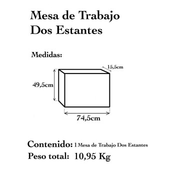Mesa de trabajo dos estantes