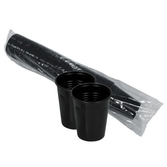 Bolsa de 100 Vasos de Plastico Negros de 180 ml