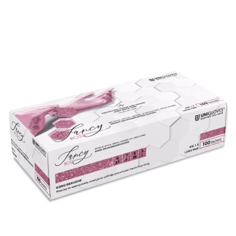 Guantes Nitrilo FANCY de UNIGLOVES Rose sin polvo Pro-Arts Tattoo Supplies