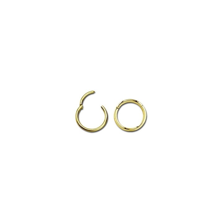 Aro clicker de titanio chapado en oro