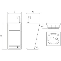 Lavamanos registrable con pedestal Serie Black