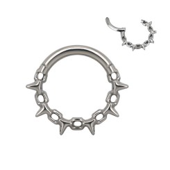 Aro Clicker Titanio Pinchos con cadena