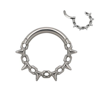 Aro Clicker Titanio Pinchos con cadena