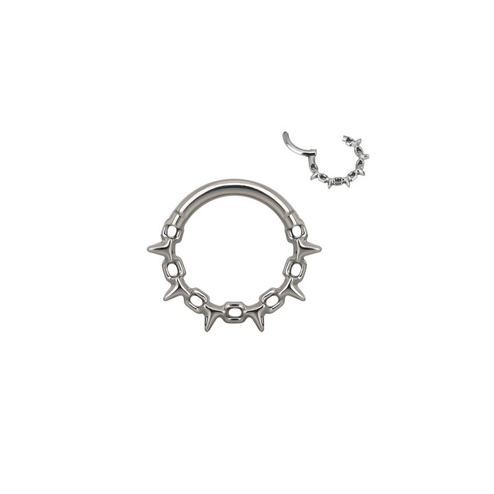 Aro Clicker Titanio Pinchos con cadena
