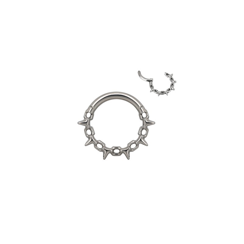 Aro Clicker Titanio Pinchos con cadena