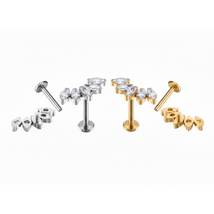 Labret Titanio 5 circonitas