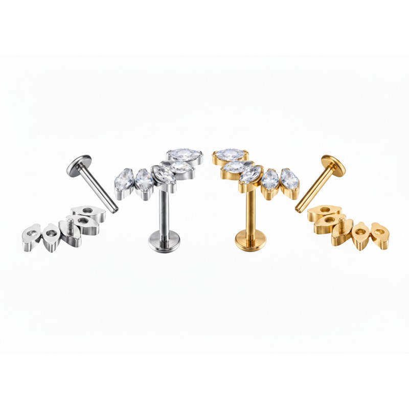 Labret Titanio 5 circonitas
