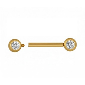 Barbell Titanio con Bolas de Joya