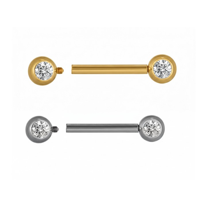 Barbell Titanio con Bolas de Joya