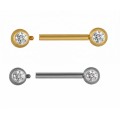 Barbell Titanio con Bolas de Joya