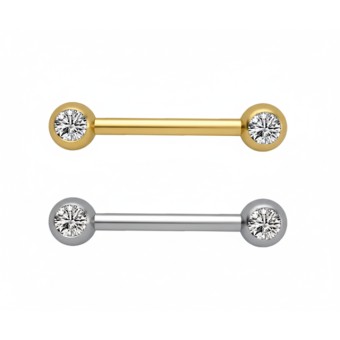 Barbell Titanio con Bolas de Joya