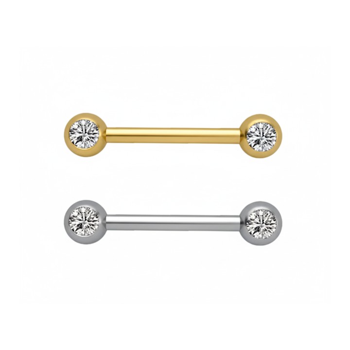 Barbell Titanio con Bolas de Joya