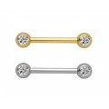 Barbell Titanio con Bolas de Joya