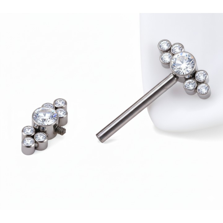 Barbell Titanio con Circonitas