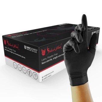 GUANTES NEGROS LÁTEX UNIGLOVES
