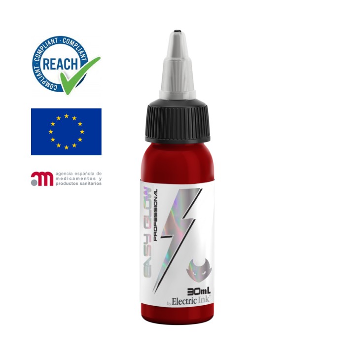 RED EASY GLOW 30 ml - Electric Ink - Tinta roja homologada en España para tatuaje y micropigmentación