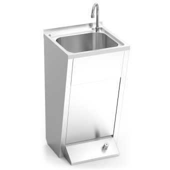 Lavamanos registrable con pedestal un pulsador agua fría y caliente