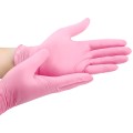 Guantes Rosas Nitrilo Desechables sin polvo - Caja 100uds