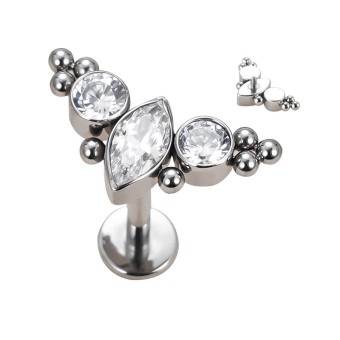 Labret Titanio Cluster 3 Circonitas