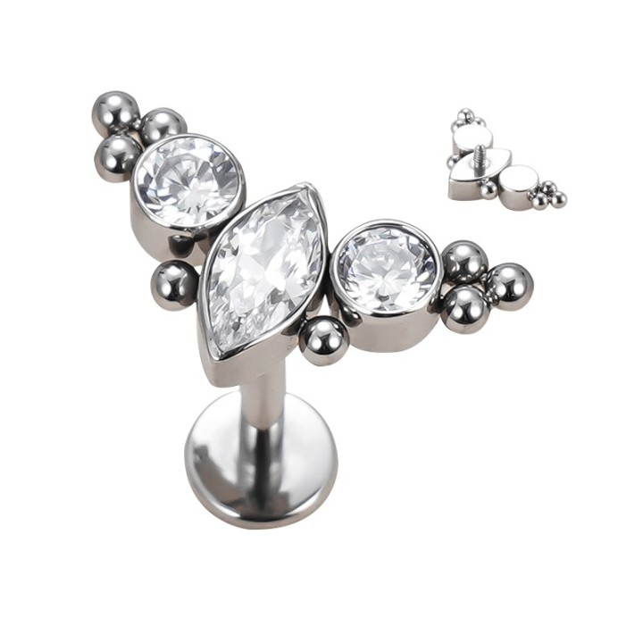 Labret Titanio Cluster 3 Circonitas