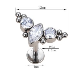 Labret Titanio Cluster 3 Circonitas