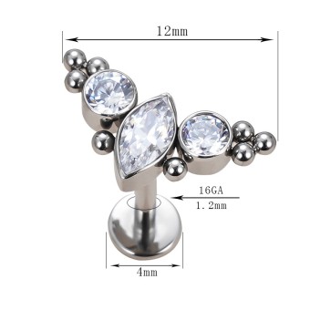 Labret Titanio Cluster 3 Circonitas