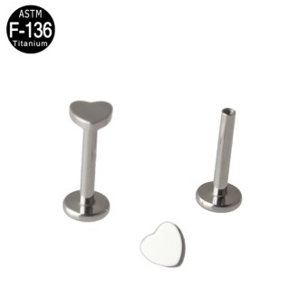 Labret Titanio Corazón