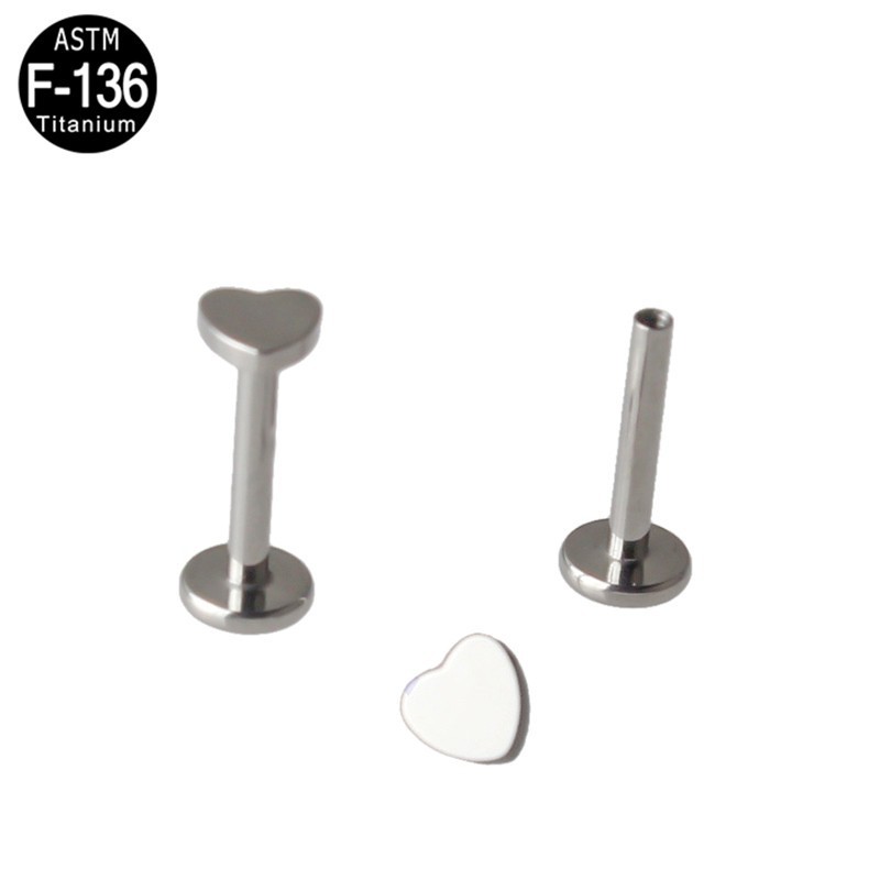 Labret Titanio Corazón