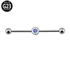 Barra Industrial Titanio Anodizada Circonita Engastada