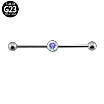 Barra Industrial Titanio Anodizada Circonita Engastada