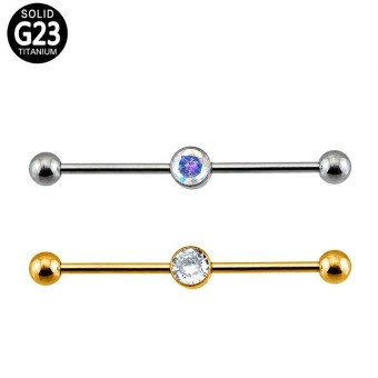 Barra Industrial Titanio Anodizada Circonita Engastada