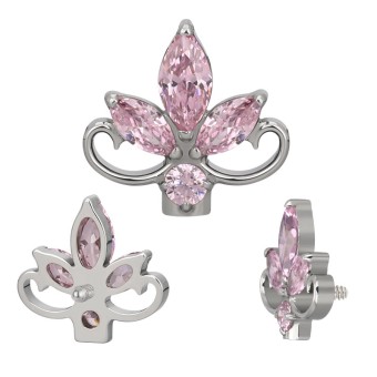 Flor de Loto con Circonita Titanio