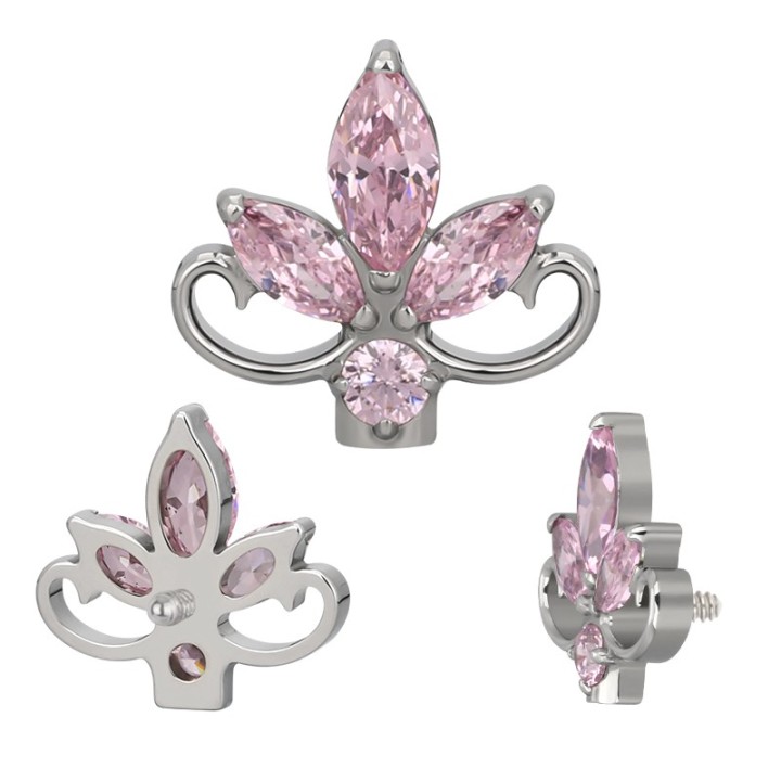 Flor de Loto con Circonita Titanio