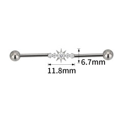 Barbell Industrial Titanio 5 Circonitas Engastadas CNC