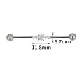 Barbell Industrial Titanio 5 Circonitas Engastadas CNC