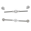 Barbell Industrial Titanio 5 Circonitas Engastadas CNC