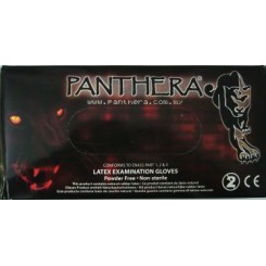 Guantes Panthera negros de látex sin polvo