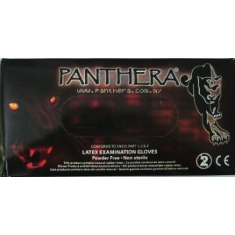 Guantes Panthera negros de látex sin polvo